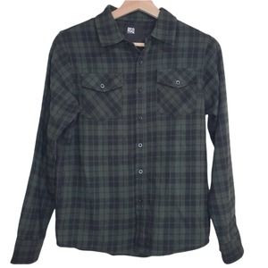 RSQ Green Flannel Long Sleeve Button Up Shirt